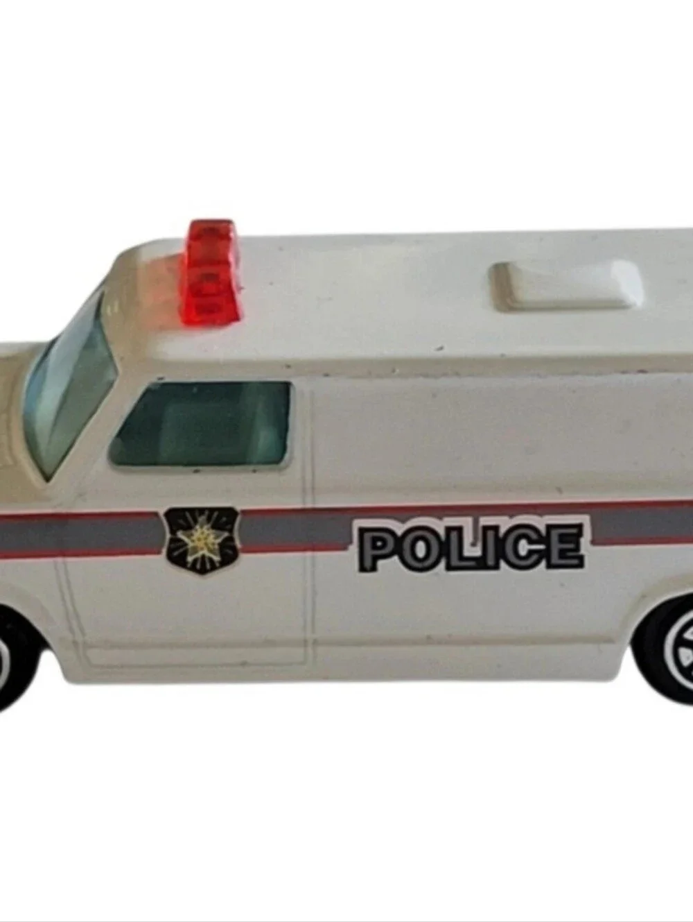 1981 Yatming #1501 White Ford Econoline Police Transport Van Wagon Die-Cast 1:64